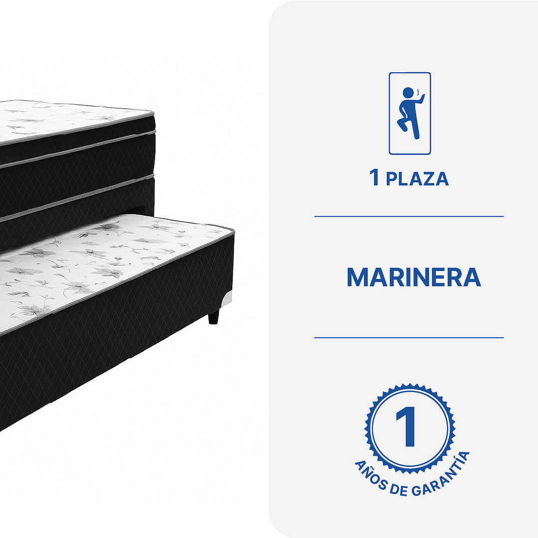 Marinera Conjunto Sommier Somier 1 Plaza Fuji - Imagen 4