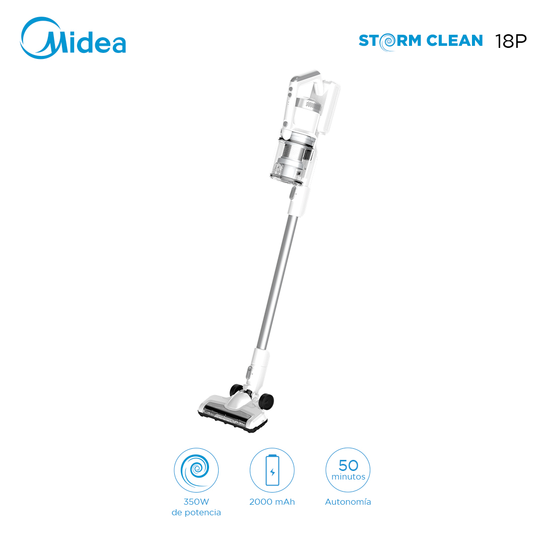 Aspiradora Stick inalámbrica Multiciclónica 2 en 1 Midea 18P Blanca - Imagen 2