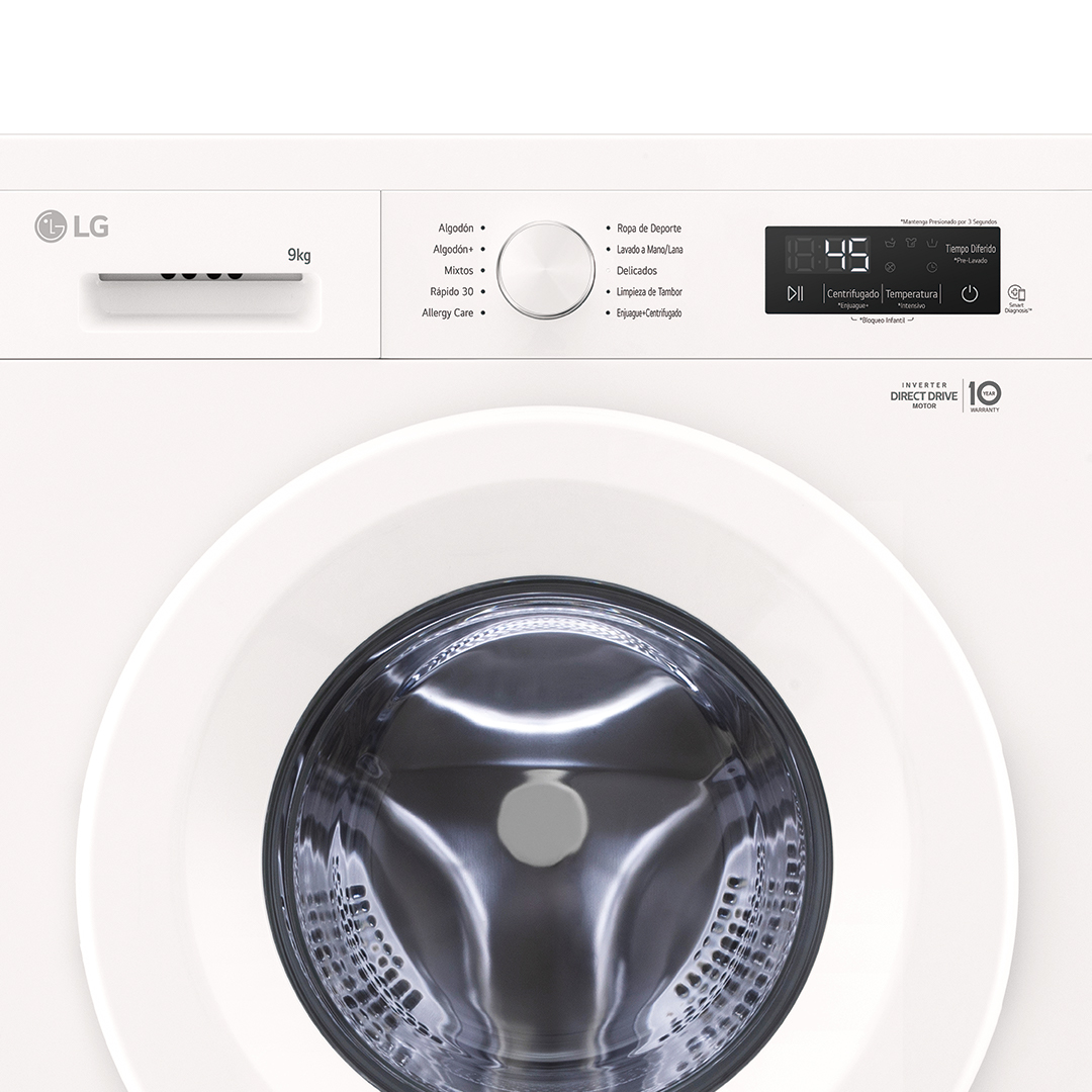 Lavarropas frontal LG inverter 9Kg WM9GWVFS6 - Imagen 3