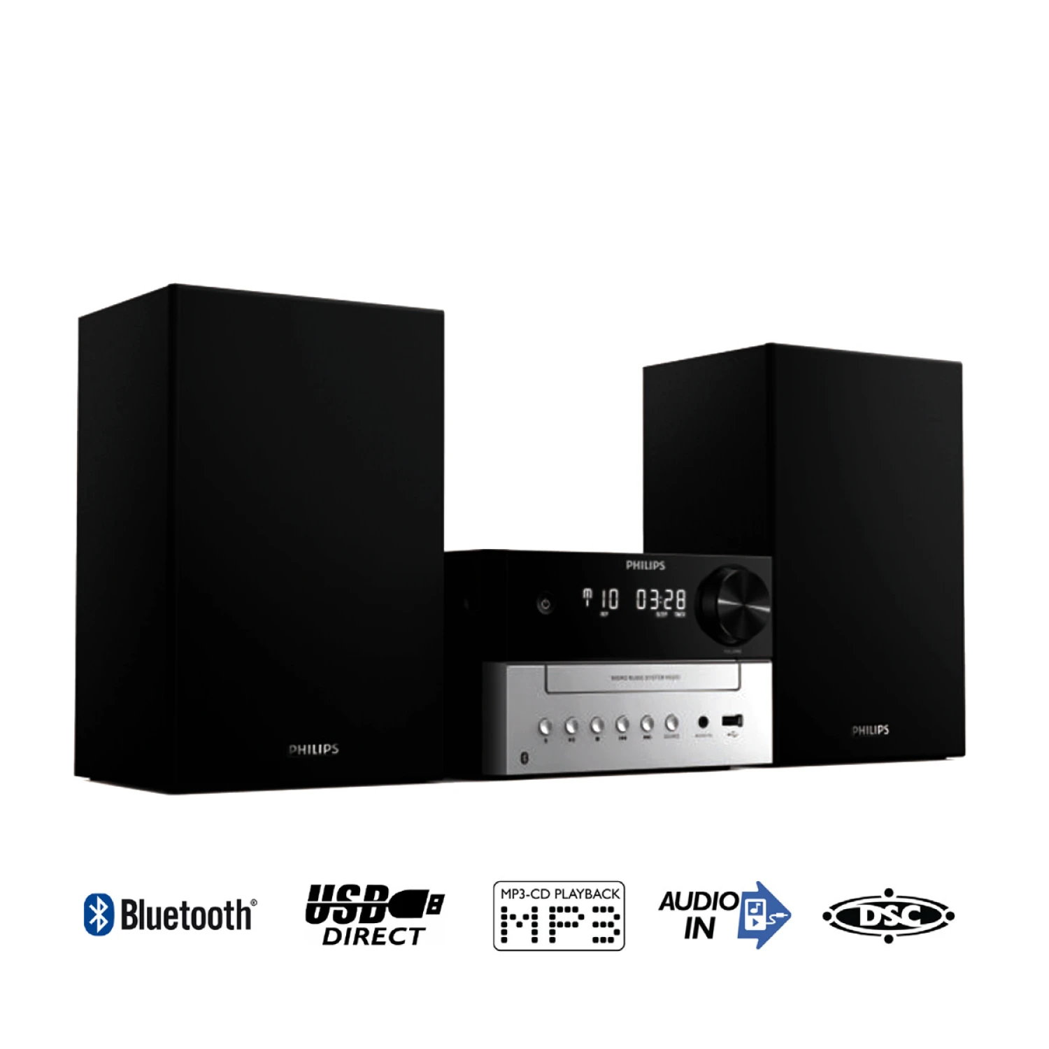 Microsistema Bluetooth Philips - Reproductor de CD, MP3, USB, FM - Imagen 4