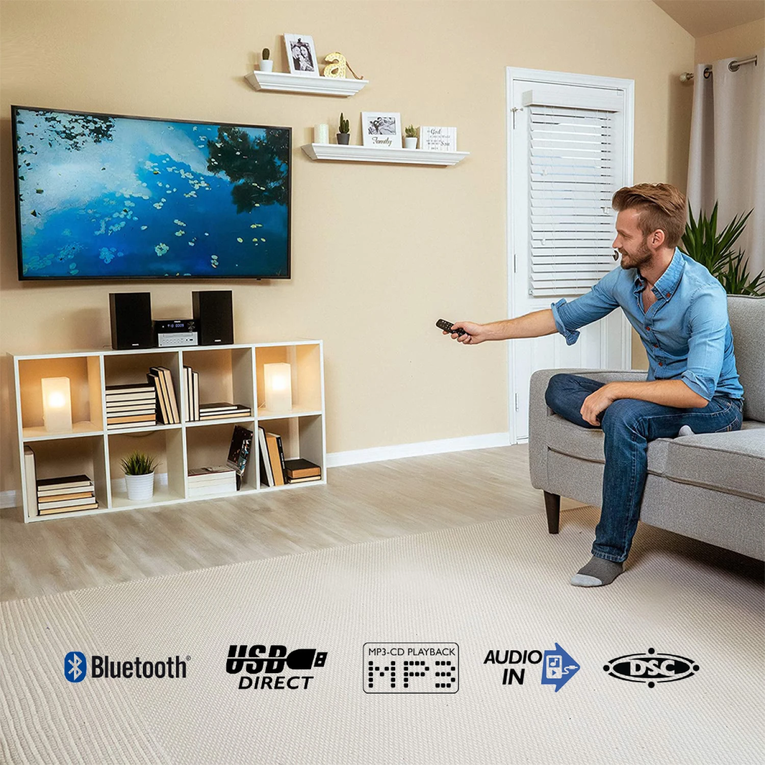 Microsistema Bluetooth Philips - Reproductor de CD, MP3, USB, FM - Imagen 3