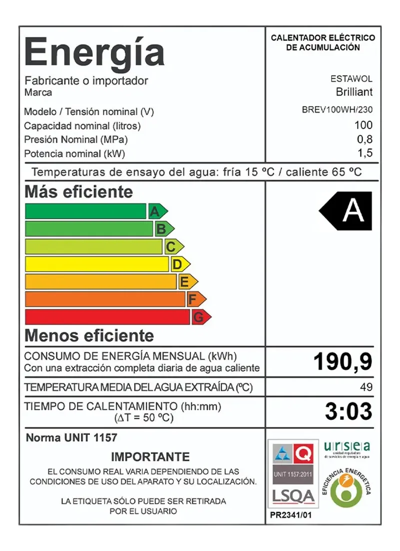 Termotanque 100Lt A BRILLIANT - Imagen 2