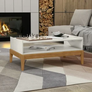 Mesa De Centro Milán Blanca Y Natural