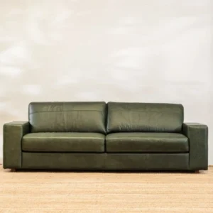 Sillón Cuero Octavio 3 Cuerpos Verde